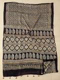 HAND BLOCK PRINTED AJRAKH MODAL SILK SAREE (CIG120)