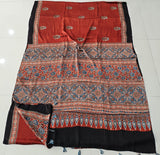 HAND BLOCK PRINTED AJRAKH MODAL SILK SAREE (CIG124)