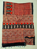 HAND BLOCK PRINTED AJRAKH MODAL SILK SAREE (CIG123)