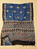 HAND BLOCK PRINTED AJRAKH MODAL SILK SAREE (CIG126)