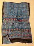 HAND BLOCK PRINTED AJRAKH MODAL SILK SAREE (CIG127)