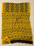 HAND BLOCK PRINTED AJRAKH MODAL SILK SAREE (CIG128)