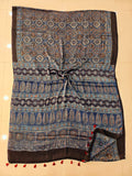 HAND BLOCK PRINTED AJRAKH MODAL SILK SAREE (CIG134)