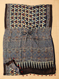 HAND BLOCK PRINTED AJRAKH MODAL SILK SAREE (CIG131)