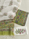 HAND BLOCK PRINTED KOTA DORIYA SUIT WITH KOTA DORIYA DUPPATA (FKS99)