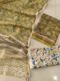 HAND BLOCK PRINTED KOTA DORIYA SUIT WITH KOTA DORIYA DUPPATA (FKS106)