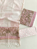 HAND BLOCK PRINTED KOTA DORIYA SUIT WITH KOTA DORIYA DUPPATA (FKS107)