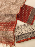 HAND BLOCK PRINTED KOTA DORIYA SUIT WITH KOTA DORIYA DUPPATA (FKS108)