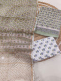 HAND BLOCK PRINTED KOTA DORIYA SUIT WITH KOTA DORIYA DUPPATA (FKS109)