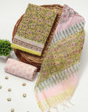 HAND BLOCK PRINTED KOTA DORIYA SUIT WITH KOTA DORIYA DUPPATA (FKS115)