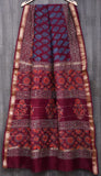 Jaipuri Hand Block Bagru Printed Maheshwari Silk Saree With Blouse (MSS162)