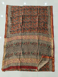 Jaipuri Hand Block Bagru Printed Maheshwari Silk Saree With Blouse (MSS165)