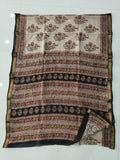 Jaipuri Hand Block Bagru Printed Maheshwari Silk Saree With Blouse (MSS171)