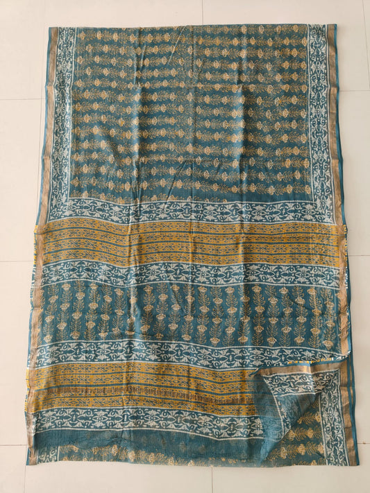 Jaipuri Block Printed Cotton Kota Doriya Saree (CIS148)