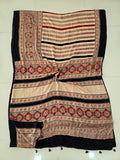 HAND BLOCK PRINTED AJRAKH MODAL SILK SAREE (CIG139)