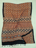 HAND BLOCK PRINTED AJRAKH MODAL SILK SAREE (CIG141)