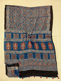 HAND BLOCK PRINTED AJRAKH MODAL SILK SAREE (CIG143)