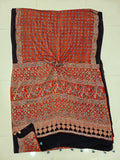 HAND BLOCK PRINTED AJRAKH MODAL SILK SAREE (CIG147)