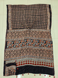 HAND BLOCK PRINTED AJRAKH MODAL SILK SAREE (CIG146)