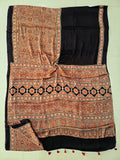 HAND BLOCK PRINTED AJRAKH MODAL SILK SAREE (CIG155)