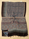HAND BLOCK PRINTED AJRAKH MODAL SILK SAREE (CIG161)