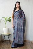HAND BLOCK PRINTED AJRAKH MODAL SILK SAREE (CIG162)