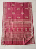 HAND BLOCK BAGRU PRINTED ART SILK CHANDERI SAREE WITH BLOUSE  (CIH52)