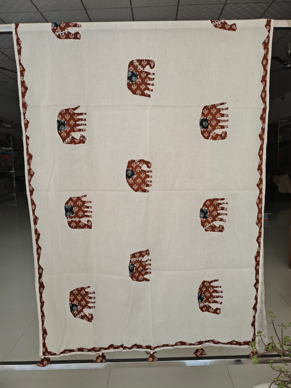 Ajrakh Patch Work And Hand Mirror Work Dupatta  (ACSY6)