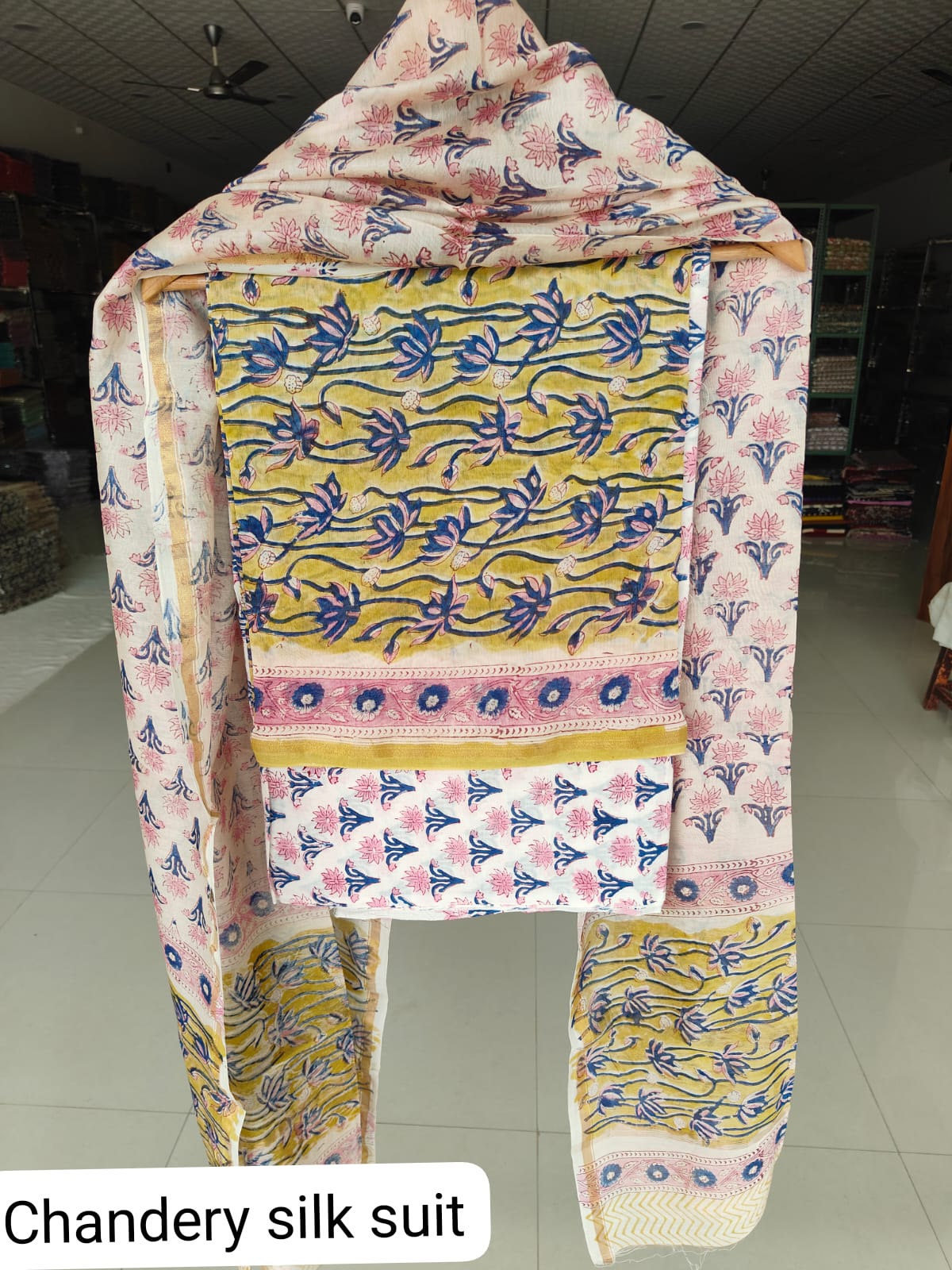 Jaipuri Block Printed Chanderi Silk Suits (CIN94)