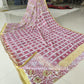 Hand Brush Painted Chiffon Saree with Blouse ( CIA72)