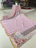 Hand Brush Painted Chiffon Saree with Blouse ( CIA74)