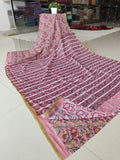 Hand Brush Painted Chiffon Saree with Blouse ( CIA73)