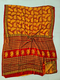 Ajrakh Hand Block Bagru Vanspati Printend Modal Silk Saree with Blouse (CID99)