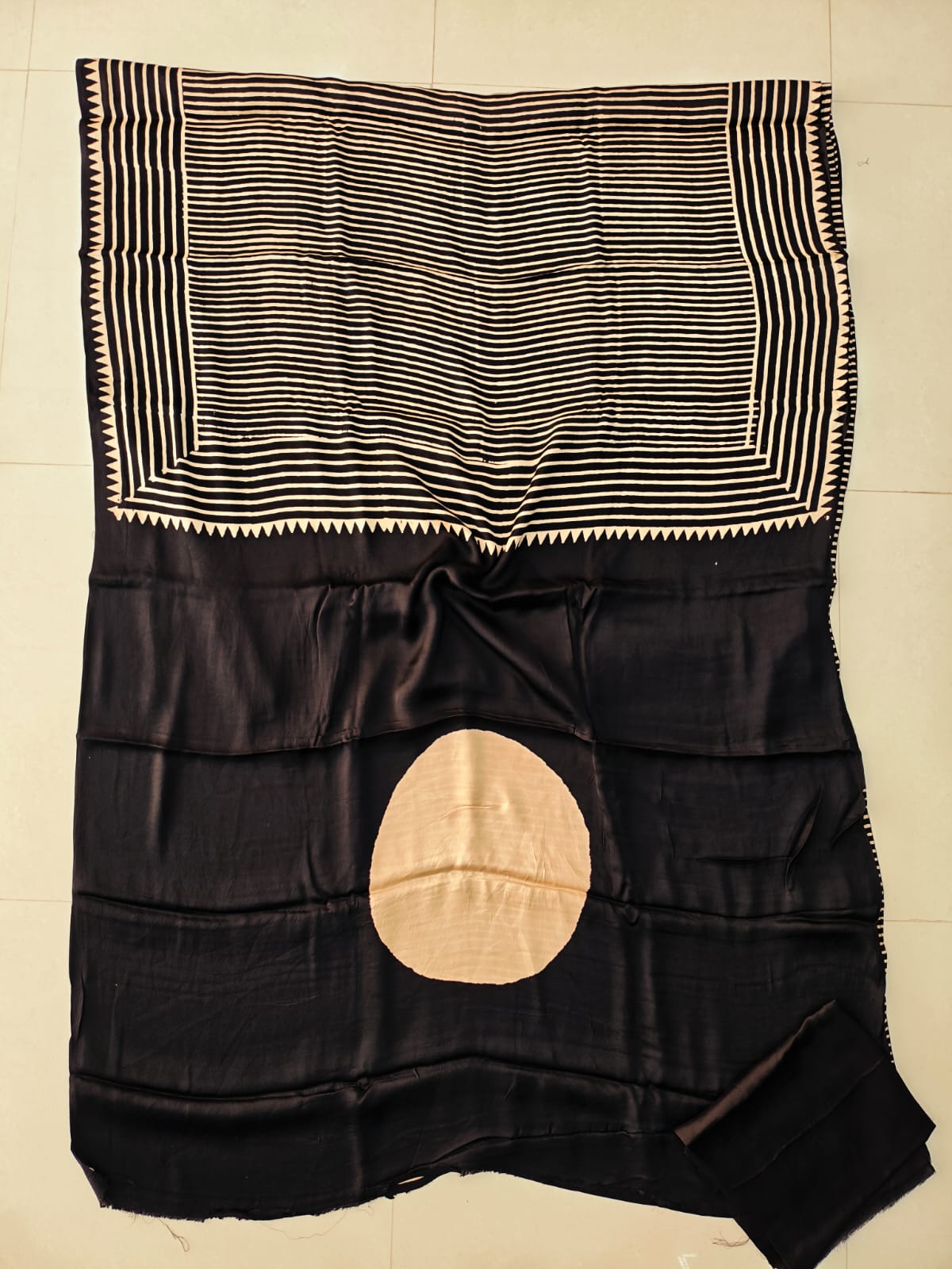 Ajrakh Hand Block Bagru Vanspati Printend Modal Silk Saree with Blouse (CID103)