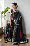Ajrakh Hand Block Bagru Vanspati Printend Modal Silk Saree with Blouse (CID105)