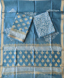 JAIPURI HAND BLOCK PRINTED MAHESHWARI SILK SUIT WITH SILK DUPPATA (MSD115)