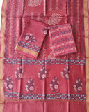 JAIPURI HAND BLOCK PRINTED MAHESHWARI SILK SUIT WITH SILK DUPPATA (MSD113)