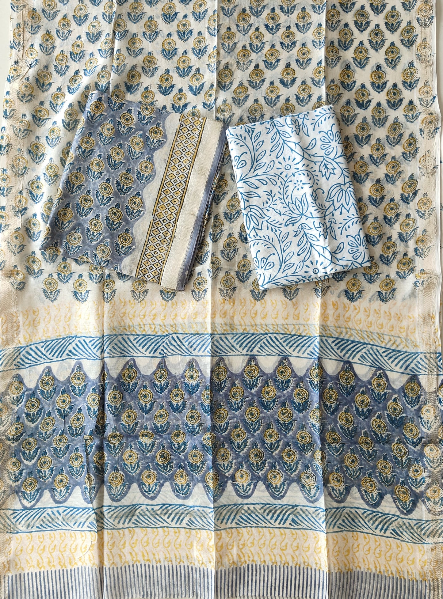 JAIPURI HAND BLOCK PRINTED MAHESHWARI SILK SUIT WITH SILK DUPPATA (MSD120)