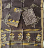 JAIPURI HAND BLOCK PRINTED MAHESHWARI SILK SUIT WITH SILK DUPPATA (MSD127)