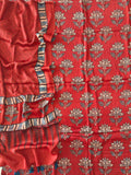 )Vanaspati Ajrakh Hand Block Printed Suits Modal Silk Fabric (CIT103)