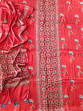 )Vanaspati Ajrakh Hand Block Printed Suits Modal Silk Fabric (CIT104)