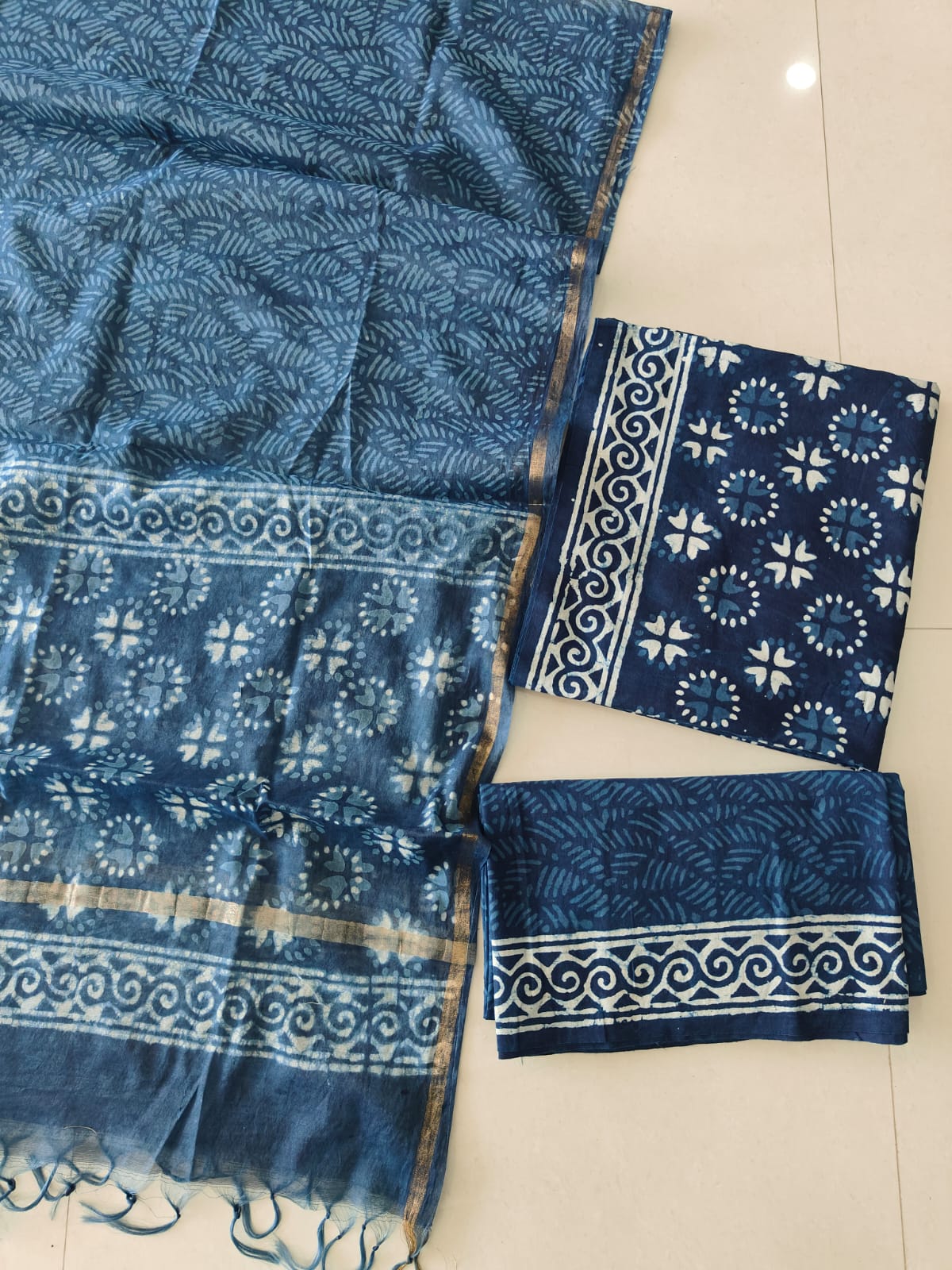 JAIPUR COTTON SUIT WITH CHANDERI DUPPATA (CSS89)