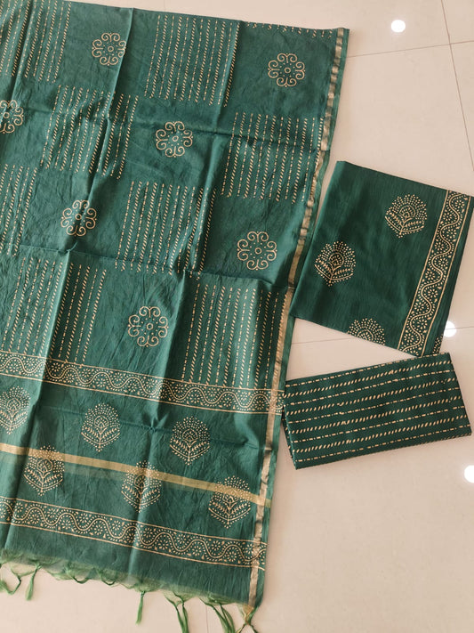 JAIPUR COTTON SUIT WITH CHANDERI DUPPATA (CSS108)