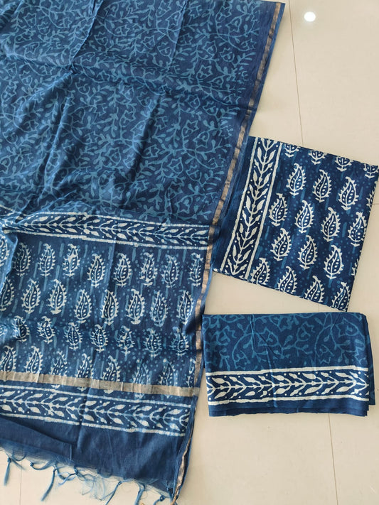 JAIPUR COTTON SUIT WITH CHANDERI DUPPATA (CSS106)