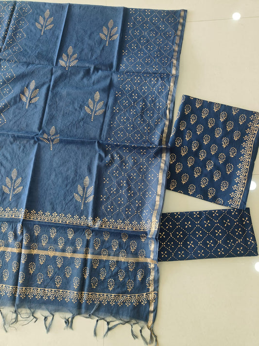 JAIPUR COTTON SUIT WITH CHANDERI DUPPATA (CSS109)