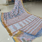 Hand Brush Painted Chiffon Saree with Blouse ( CIA76)