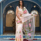 HAND BURSH PAINTED ORGANZA SILK SAREE WITH BLOUSE (CIB37)