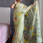HAND BURSH PAINTED ORGANZA SILK SAREE WITH BLOUSE (CIB39)
