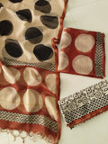 HAND BLOCK PRINTED KOTA DORIYA SUIT WITH KOTA DORIYA DUPPATA (FKS122)