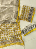 HAND BLOCK PRINTED KOTA DORIYA SUIT WITH KOTA DORIYA DUPPATA (FKS123)